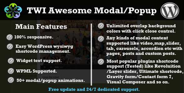 TWI Awesome Modal/Popup Preview Wordpress Plugin - Rating, Reviews, Demo & Download
