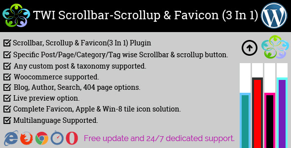 TWI Scrollbar, Scrollup & Favicon (3 In 1) Preview Wordpress Plugin - Rating, Reviews, Demo & Download