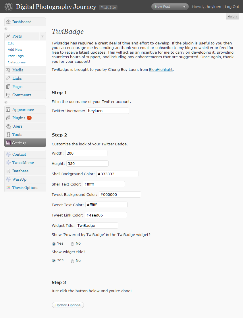 TwiBadge Preview Wordpress Plugin - Rating, Reviews, Demo & Download