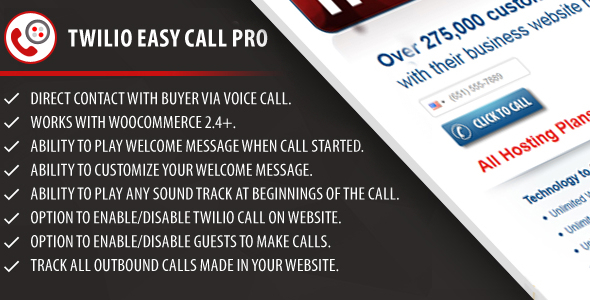 Twilio Easy Call Pro Preview Wordpress Plugin - Rating, Reviews, Demo & Download