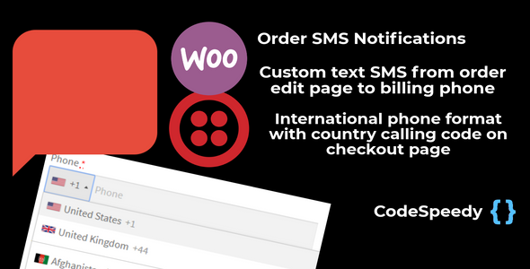 Twilio WooCommerce Order SMS Notification And International Billing Phone On Checkout Preview Wordpress Plugin - Rating, Reviews, Demo & Download