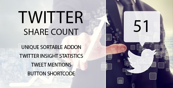 Twitter Share Count Sortable Addon Preview Wordpress Plugin - Rating, Reviews, Demo & Download