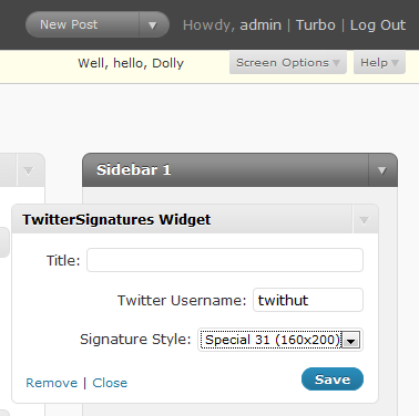 Twitter Signatures Widget Preview Wordpress Plugin - Rating, Reviews, Demo & Download