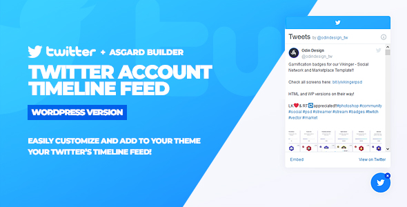 Twitter Timeline Feed WordPress Plugin Preview - Rating, Reviews, Demo & Download