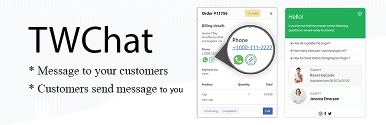 Two Way CHAT – Send Or Receive Messages To Your User Preview Wordpress Plugin - Rating, Reviews, Demo & Download