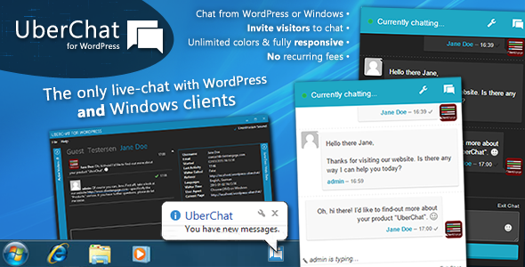 Uber Chat – Ultimate Live Chat With Windows Client Preview Wordpress Plugin - Rating, Reviews, Demo & Download
