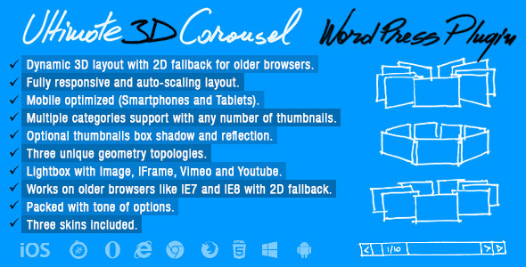 Ultimate 3D Carousel Wordpress Plugin Preview - Rating, Reviews, Demo & Download