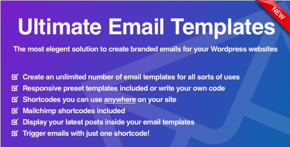 Ultimate Email Templates Plugin for Wordpress Preview - Rating, Reviews, Demo & Download