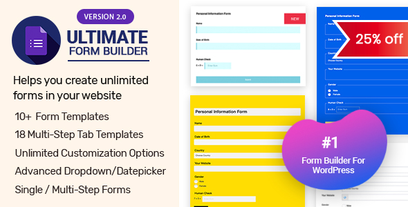Ultimate Form Builder – #1 Form Builder Plugin for Wordpress Preview - Rating, Reviews, Demo & Download