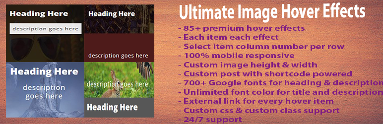 Ultimate Image Hover Effects Preview Wordpress Plugin - Rating, Reviews, Demo & Download