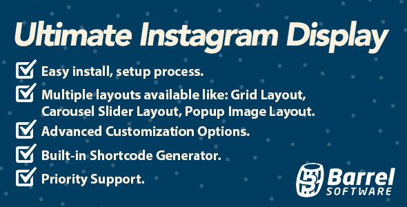 Ultimate Instagram Display Plugin for Wordpress Preview - Rating, Reviews, Demo & Download