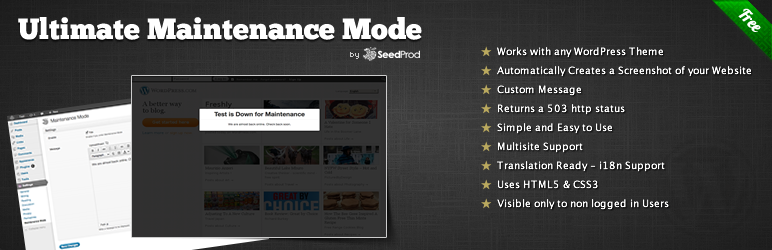 Ultimate Maintenance Mode Preview Wordpress Plugin - Rating, Reviews, Demo & Download