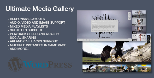 Ultimate Media Gallery Wordpress Plugin Preview - Rating, Reviews, Demo & Download