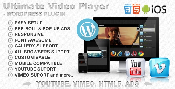 Ultimate Player With YouTube, Vimeo, Ads WP Plugin Preview - Rating, Reviews, Demo & Download