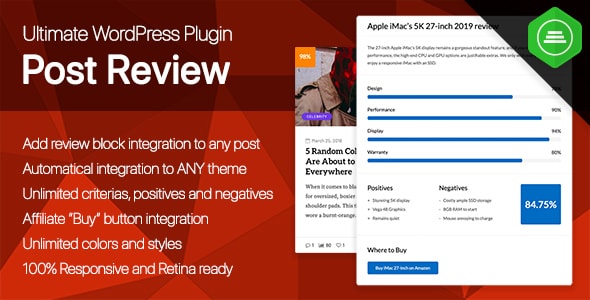Ultimate Post Review – Responsive WordPress Posts Reviews And Rating Plugin Preview - Rating, Reviews, Demo & Download