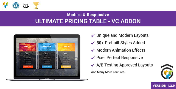 Ultimate Pricing Table For WPBakery Page Builder (formerly Visual Composer) Preview Wordpress Plugin - Rating, Reviews, Demo & Download