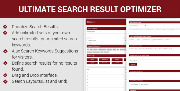 Ultimate Search Results Optimizer Preview Wordpress Plugin - Rating, Reviews, Demo & Download