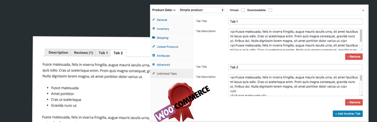 Ultimate Tab For WooCommerce Preview Wordpress Plugin - Rating, Reviews, Demo & Download