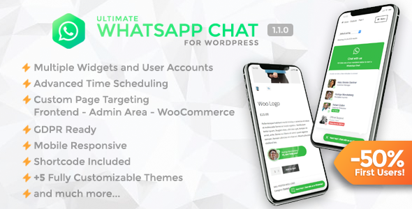 Ultimate WhatsApp Chat – WordPress WhatsApp Chat Support Plugin Preview - Rating, Reviews, Demo & Download