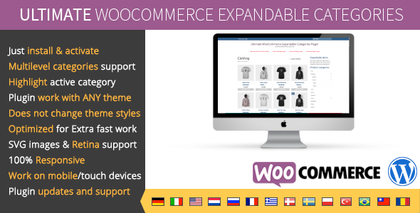 Ultimate WooCommerce Expandable Categories Preview Wordpress Plugin - Rating, Reviews, Demo & Download