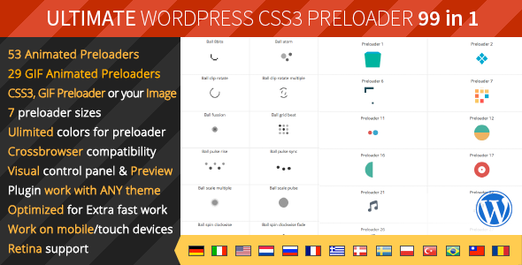 Ultimate WordPress Preloader – 99 CSS3 Preloaders Preview - Rating, Reviews, Demo & Download