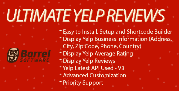 Ultimate Yelp Reviews Preview Wordpress Plugin - Rating, Reviews, Demo & Download