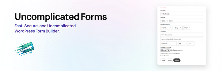 Uncomplicated Forms Preview Wordpress Plugin - Rating, Reviews, Demo & Download