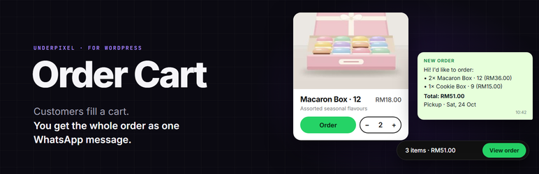 Underpixel Order Cart Preview Wordpress Plugin - Rating, Reviews, Demo & Download