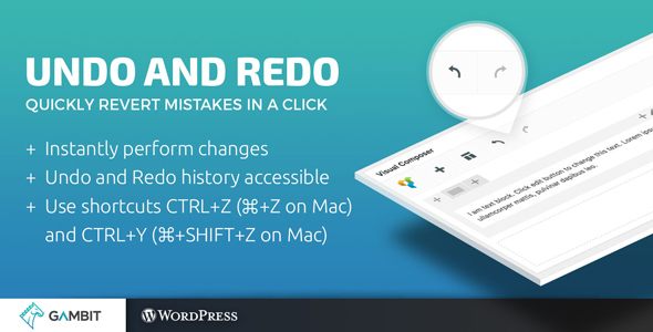 Undo And Redo For Visual Composer Preview Wordpress Plugin - Rating, Reviews, Demo & Download