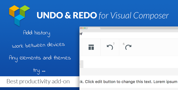 Undo & Redo For Visual Composer – Best Productivity Add-on Preview Wordpress Plugin - Rating, Reviews, Demo & Download