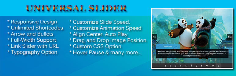 Universal Slider Preview Wordpress Plugin - Rating, Reviews, Demo & Download
