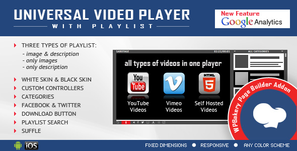 Universal Video Player – Addon For WPBakery Page Builder Preview Wordpress Plugin - Rating, Reviews, Demo & Download