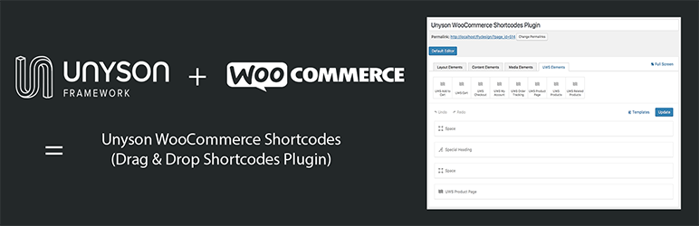 Unyson WooComerce Shortcodes Preview Wordpress Plugin - Rating, Reviews, Demo & Download
