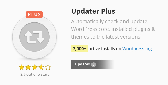 Updater Plus Preview Wordpress Plugin - Rating, Reviews, Demo & Download