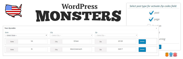 USA Zip Codes By WP Monsters Preview Wordpress Plugin - Rating, Reviews, Demo & Download