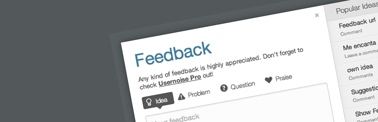 Usernoise Modal Feedback / Contact Form Preview Wordpress Plugin - Rating, Reviews, Demo & Download