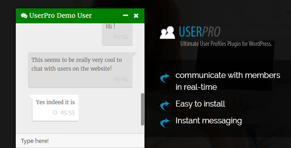 UserPro Livechat Preview Wordpress Plugin - Rating, Reviews, Demo & Download