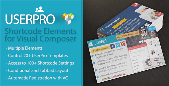 UserPro Shortcode Elements For Visual Composer Preview Wordpress Plugin - Rating, Reviews, Demo & Download