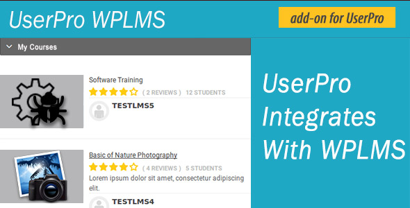 UserPro WPLMS Preview Wordpress Plugin - Rating, Reviews, Demo & Download
