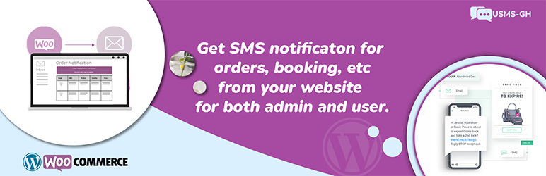 USMS-GH WooCommerce SMS Notification Preview Wordpress Plugin - Rating, Reviews, Demo & Download