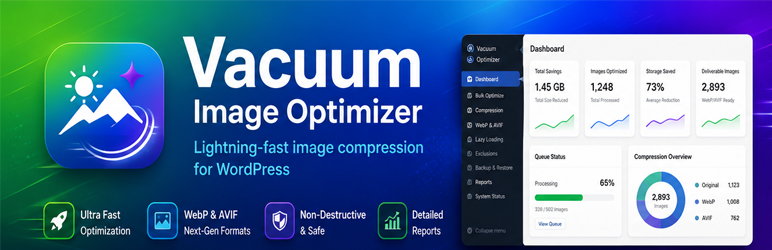 Vacuum Image Optimizer Preview Wordpress Plugin - Rating, Reviews, Demo & Download