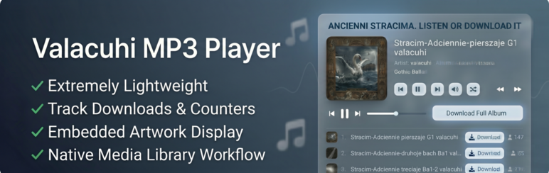 Valacuhi MP3 Player Preview Wordpress Plugin - Rating, Reviews, Demo & Download