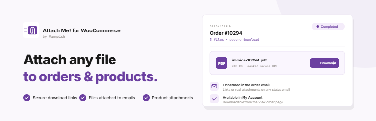 Vanquish Attach Me For WooCommerce Preview Wordpress Plugin - Rating, Reviews, Demo & Download