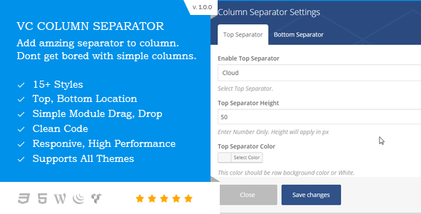 VC Column Separator Preview Wordpress Plugin - Rating, Reviews, Demo & Download