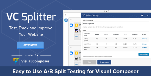 VC Splitter: A/B Split Testing For Visual Composer Preview Wordpress Plugin - Rating, Reviews, Demo & Download