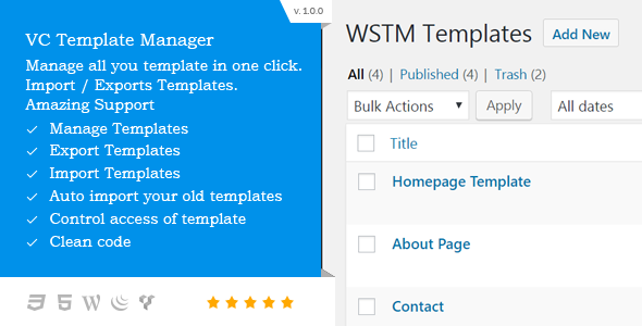 VC Template Manager Preview Wordpress Plugin - Rating, Reviews, Demo & Download