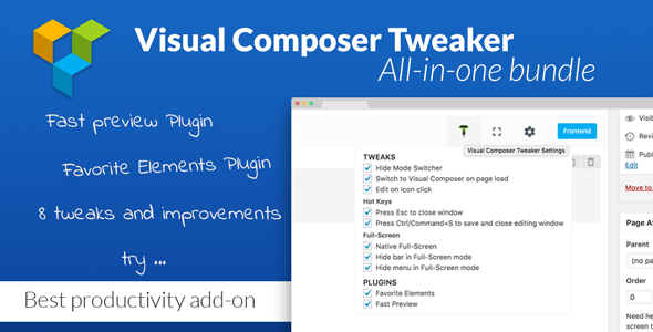 VC Tweaker – Visual Composer Productivity Add-on Preview Wordpress Plugin - Rating, Reviews, Demo & Download