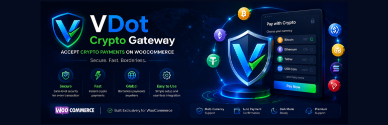 VDot Crypto Gateway For WooCommerce Preview Wordpress Plugin - Rating, Reviews, Demo & Download