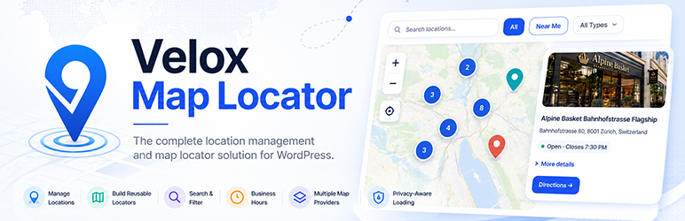 Velox Map Locator Preview Wordpress Plugin - Rating, Reviews, Demo & Download