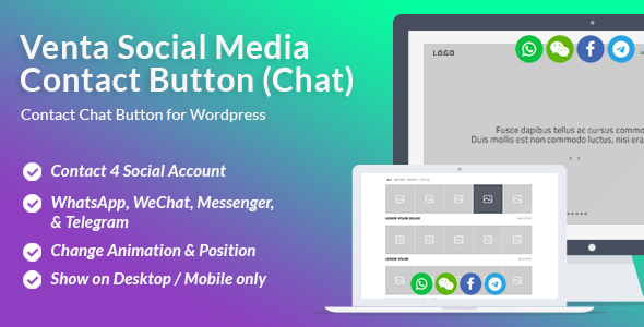 Venta Social Media Contact Button Preview Wordpress Plugin - Rating, Reviews, Demo & Download